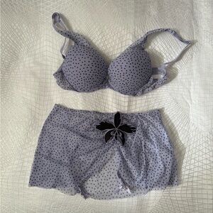 Victoria's Secret Lavender Polka Dot Bra Set